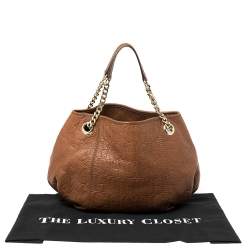 Pre Owned Carolina Herrera Embossed Leather Chain Hobo