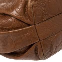 Pre Owned Carolina Herrera Embossed Leather Chain Hobo