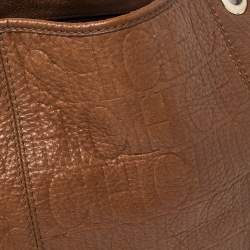 Pre Owned Carolina Herrera Embossed Leather Chain Hobo