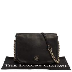 Pre Owned Carolina Herrera Black Leather New Baltazar Shoulder Bag