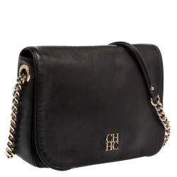 Pre Owned Carolina Herrera Black Leather New Baltazar Shoulder Bag