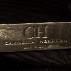 Pre Owned Carolina Herrera Brown Embossed Leather Bucket Shoulder Bag