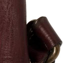 Carolina Herrera Burgundy Leather Flap Top Handle Bag