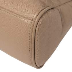 Pre Owned Carolina Herrera Beige Leather Mini Minuetto Top Handle Bag