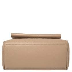 Pre Owned Carolina Herrera Beige Leather Mini Minuetto Top Handle Bag