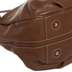 Pre Owned Carolina Herrera Brown Leather Hobo