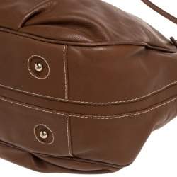 Pre Owned Carolina Herrera Brown Leather Hobo