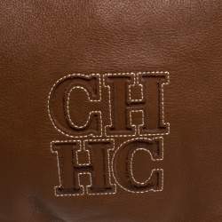 Pre Owned Carolina Herrera Brown Leather Hobo