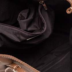 Pre Owned Carolina Herrera Brown Leather Hobo