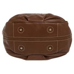 Pre Owned Carolina Herrera Brown Leather Hobo