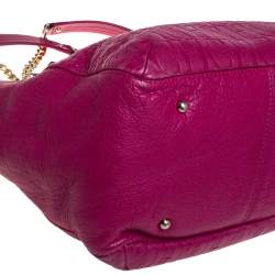 Pre Owned Carolina Herrera Fuchsia Monogram Leather Audrey Tote