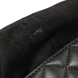 Pre Owned Carolina Herrera Dark Grey Quilted Leather Flap Chain Bag