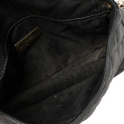 Pre Owned Carolina Herrera Dark Grey Quilted Leather Flap Chain Bag