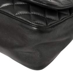 Pre Owned Carolina Herrera Dark Grey Quilted Leather Flap Chain Bag