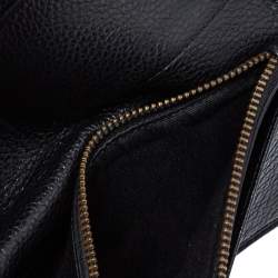 Pre Owned Carolina Herrera Black Leather Flap Continental Wallet