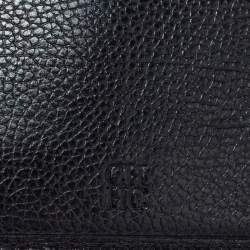 Pre Owned Carolina Herrera Black Leather Flap Continental Wallet