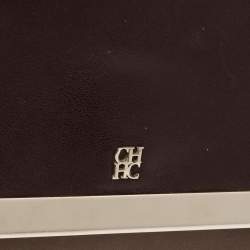 Carolina Herrera Bicolor Leather Top Handle Bag