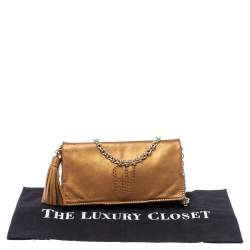 Carolina Herrera Brown Leather Chain Shoulder Bag