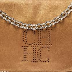 Carolina Herrera Brown Leather Chain Shoulder Bag