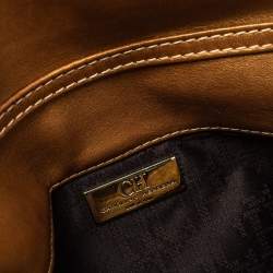 Carolina Herrera Brown Leather Chain Shoulder Bag