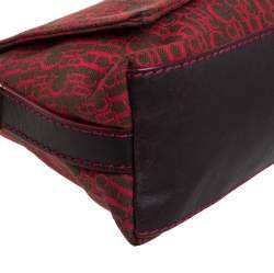 Carolina Herrera Red Monogram Canvas and Leather Shoulder Bag