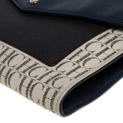 Pre Owned Carolina Herrera Multicolor Monogram Coated Canvas and Leather Envelope Flap Shoulder Bag