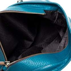 Pre Owned Carolina Herrera Dark Green Leather Tassel Zip Tote