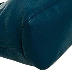 Pre Owned Carolina Herrera Dark Green Leather Tassel Zip Tote