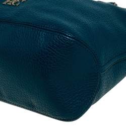 Pre Owned Carolina Herrera Dark Green Leather Tassel Zip Tote