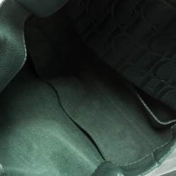 Pre Owned Carolina Herrera Green Leather Flap Tote