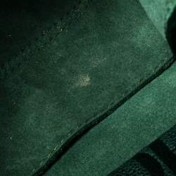 Pre Owned Carolina Herrera Green Leather Flap Tote