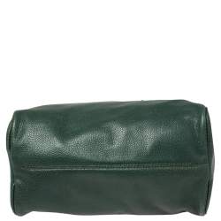 Pre Owned Carolina Herrera Green Leather Flap Tote