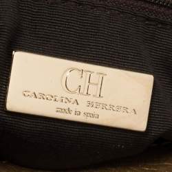 Pre Owned Carolina Herrera Gold Monogram Leather Audrey Shoulder Bag