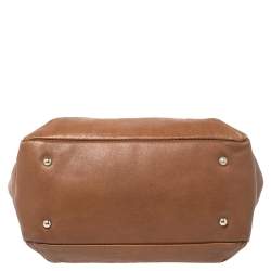 Pre Owned Carolina Herrera Brown Monogram Leather Audrey Tote 