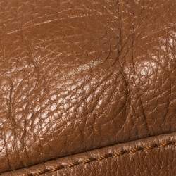 Pre Owned Carolina Herrera Brown Monogram Leather Audrey Tote 