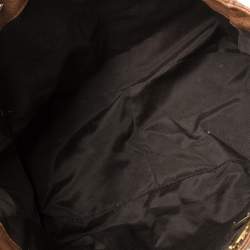 Pre Owned Carolina Herrera Brown Monogram Leather Audrey Tote 