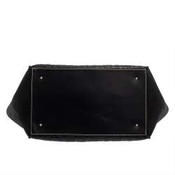 Pre Owned Carolina Herrera Black Monogram Embossed Leather Vendome Tote