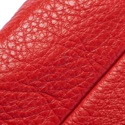Pre Owned Carolina Herrera Red Leather Flap Shoulder Bag