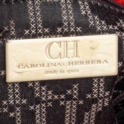 Pre Owned Carolina Herrera Red Leather Flap Shoulder Bag