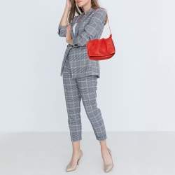 Pre Owned Carolina Herrera Red Leather Flap Shoulder Bag