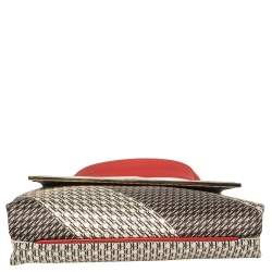 Carolina Herrera Multicolor Monogram Satin and Leather Top Handle Bag