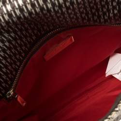 Carolina Herrera Multicolor Monogram Satin and Leather Top Handle Bag