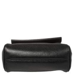 Carolina Herrera Black Leather Minueto Top Handle Bag