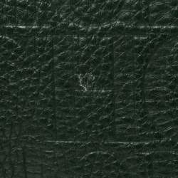 Pre Owned Carolina Herrera Green Monogram Leather large Andy Boston Bag