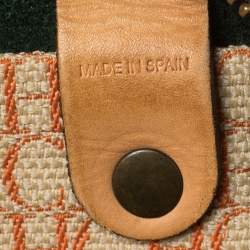 Pre Owned Carolina Herrera Green Monogram Leather large Andy Boston Bag