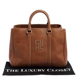 Pre Owned Carolina Herrera Brown Leather Matteo Tote