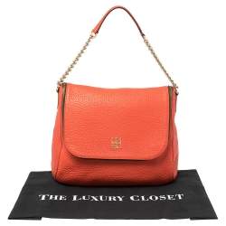 Carolina Herrera Orange Leather Zip Hobo