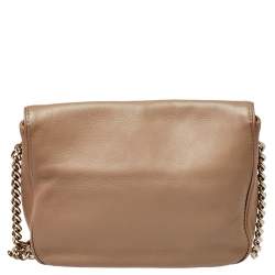 Pre Owned Carolina Herrera Beige Leather New Baltazar Flap Shoulder Bag