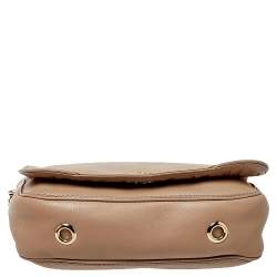 Pre Owned Carolina Herrera Beige Leather New Baltazar Flap Shoulder Bag