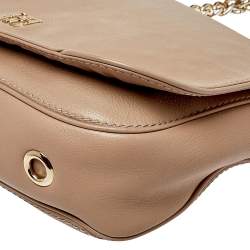 Pre Owned Carolina Herrera Beige Leather New Baltazar Flap Shoulder Bag